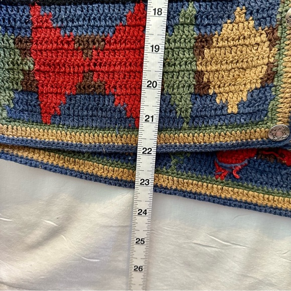 Robert Scott Southwest Cowboy Boho Western Linen Blend Hand Knit Vest Sz Small - Picture 13 of 13